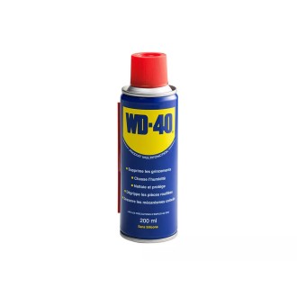 Bombe aérosol de 200ml de WD-40, produit multifonction pour dégripper, lubrifier et protéger les métaux.