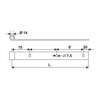 PENTURE DROITE 40X6 Ø14