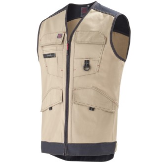 GILET TROWEL BEIGE/NOIR